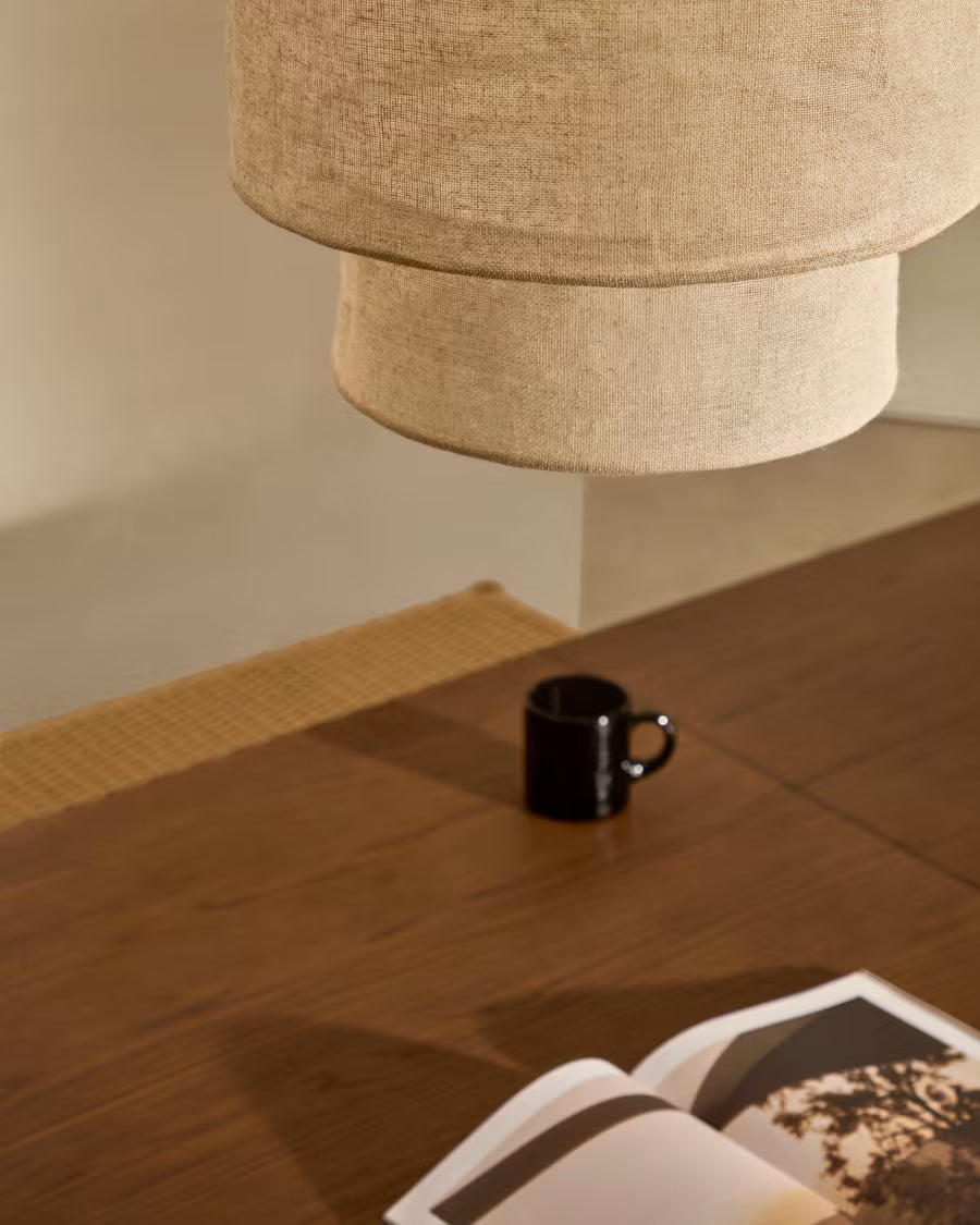 Japandi Linen Pendant Light