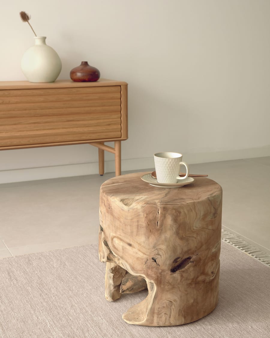 Japandi Driftwood Side Table