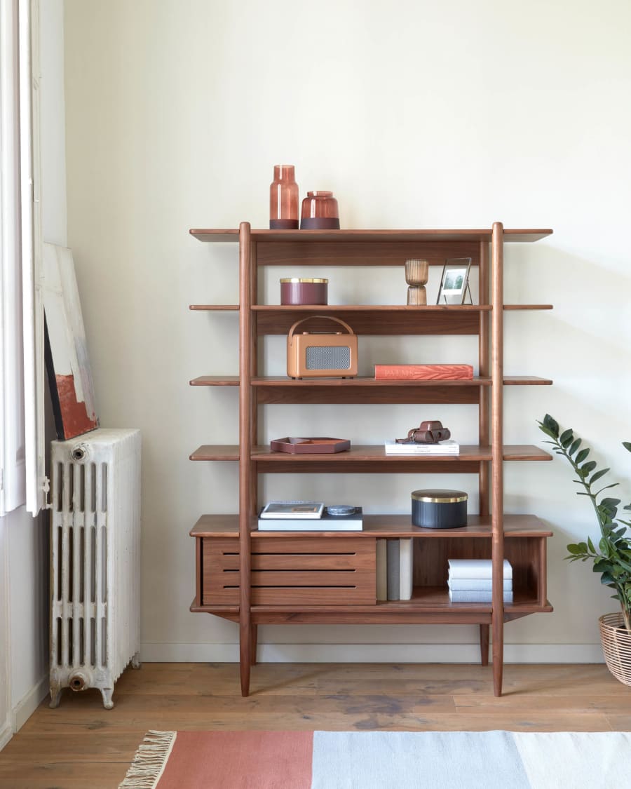 Japandi Dark Wood Shelf