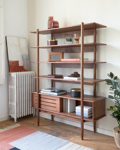 Japandi Dark Wood Shelf