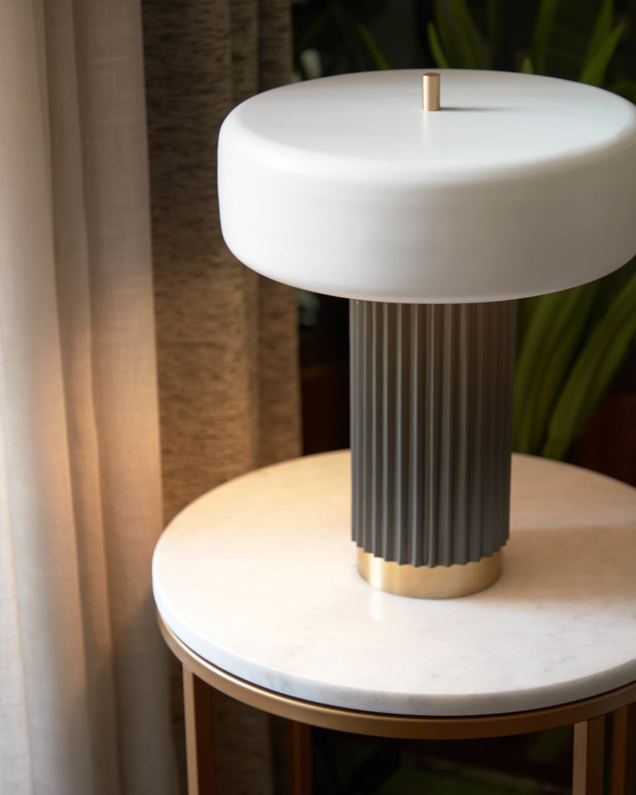 Green Japandi Table Lamp