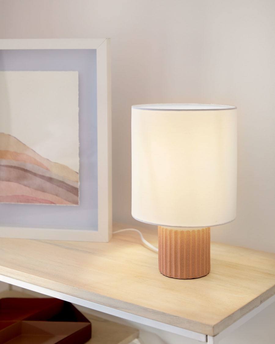 Terracotta Ceramic Japandi Table Lamp