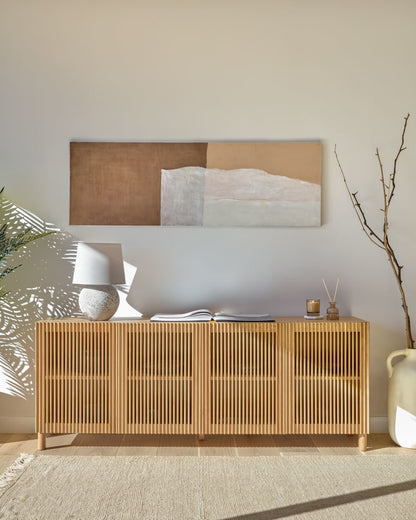 Japandi Solid Oak Wood Sideboard