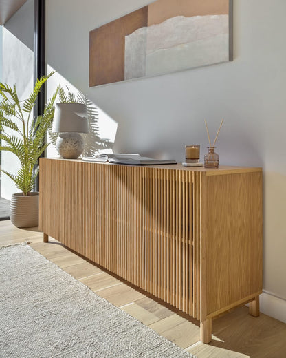 Japandi Solid Oak Wood Sideboard