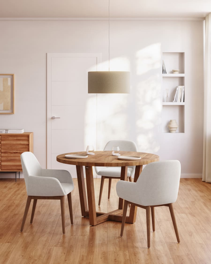 Beige Japandi Chair Dark Ash Legs