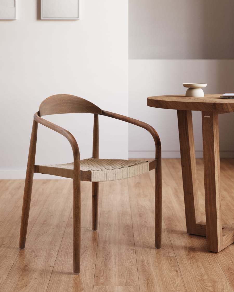 Walnut Acacia Rope Japandi Chair