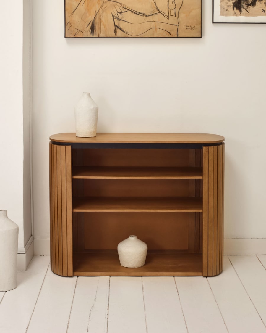 Japandi Oval Bookshelf