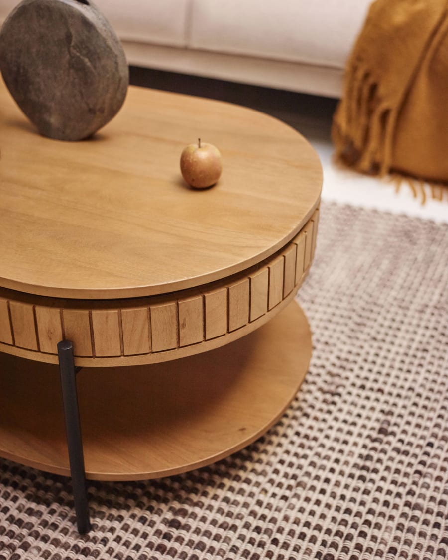 Japandi Coffee Table with Drawer