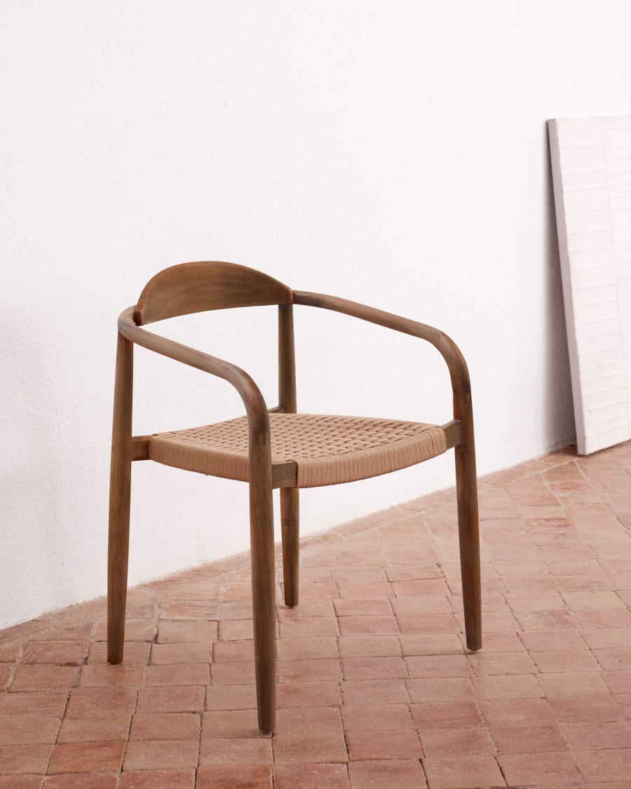 Walnut Acacia Rope Japandi Chair