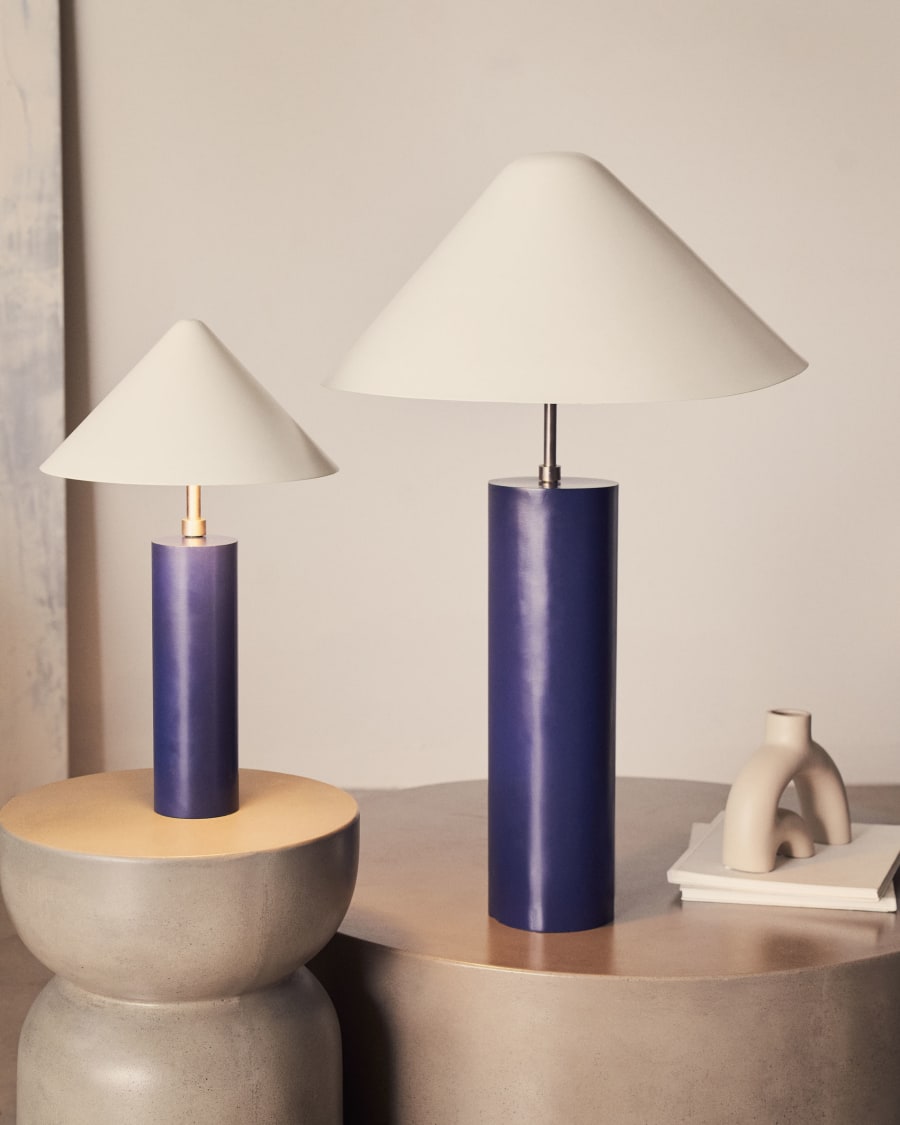 Japandi Blue Metal Table Lamp