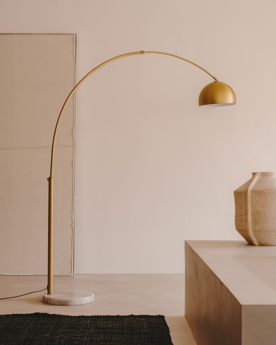 Japandi Brass Floor Lamp