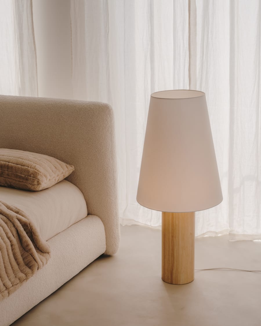 Natural Wood Japandi Floor Lamp