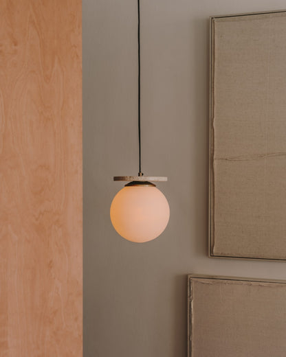 Japandi Travertine Pendant Light