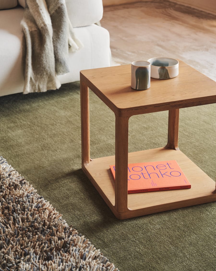 Japandi Square Side Table