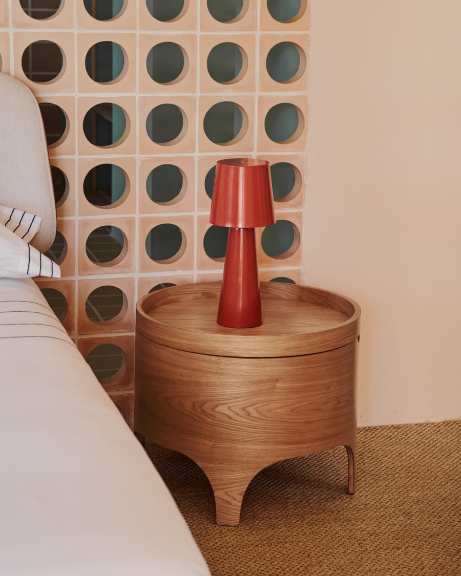 Round Japandi Nightstand