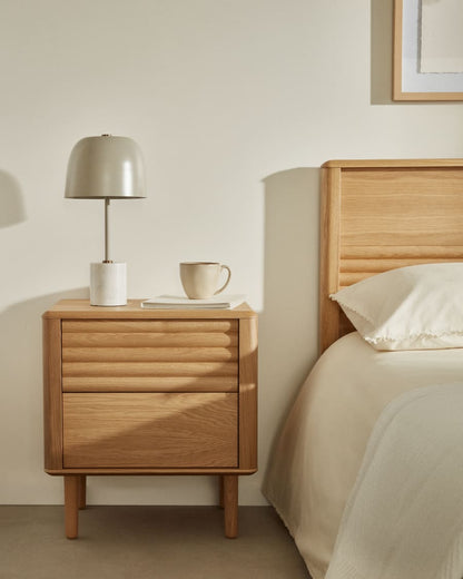 Japandi Nightstand with Drawers