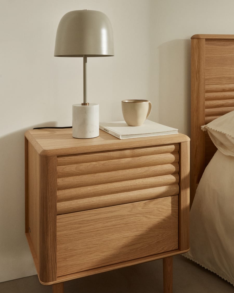 Japandi Nightstand with Drawers