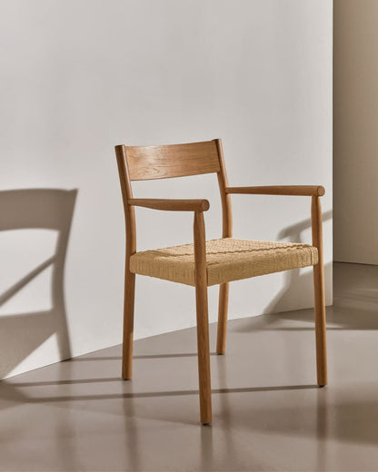 Japandi Wood and Rope Chair