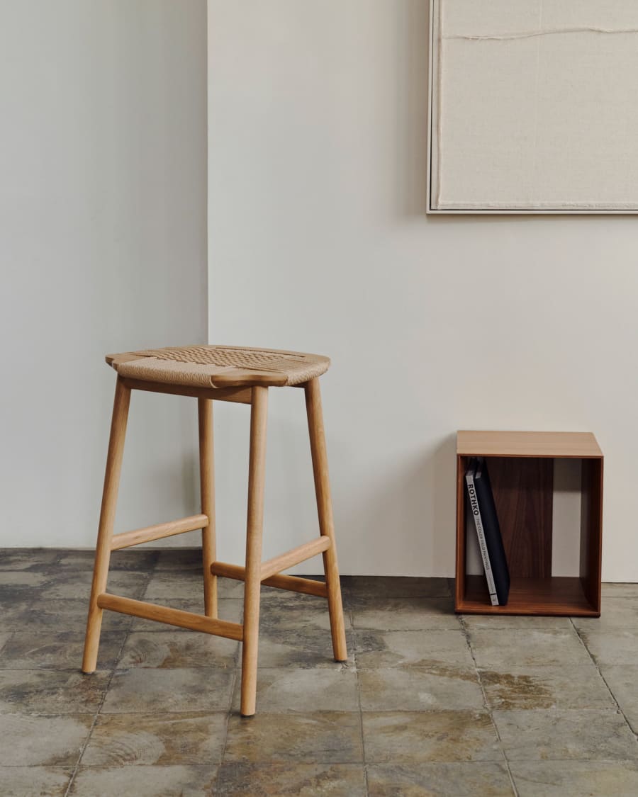 Japandi Woven Stool Chair