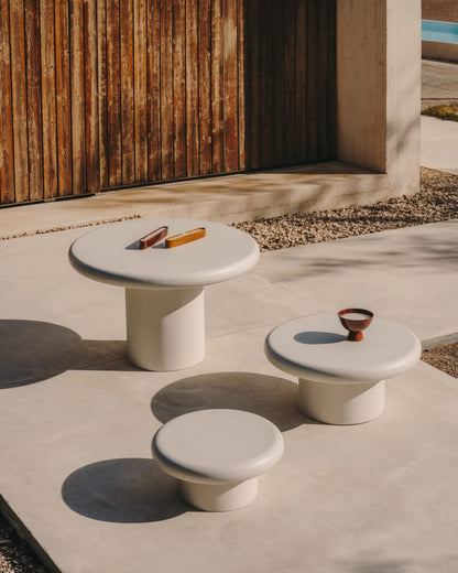 White Cement Japandi Table