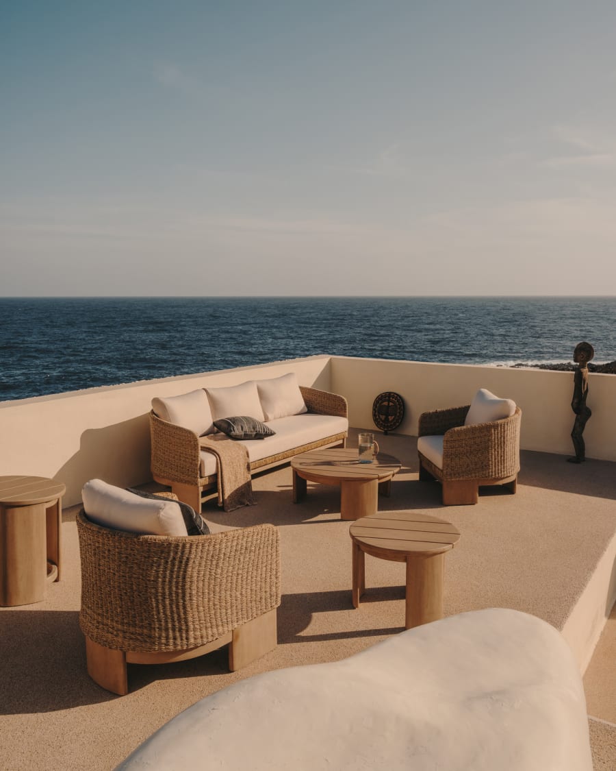Wood Japandi Outdoor Side Table