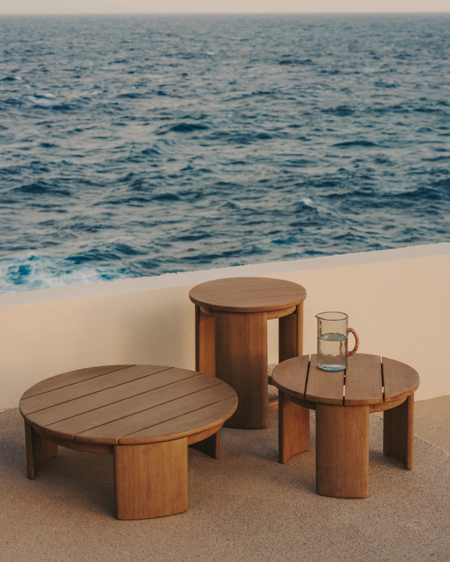 Wood Japandi Outdoor Side Table