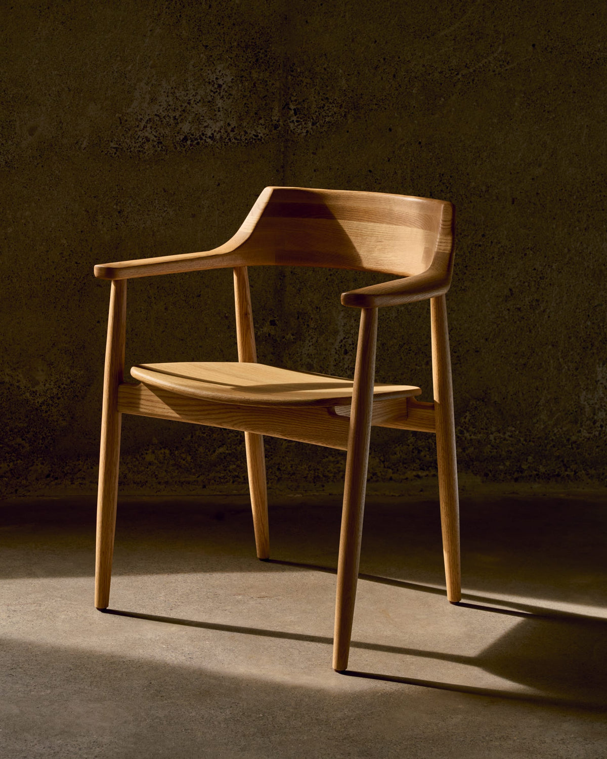 Solid Wood Japandi Chair in natural finish oak