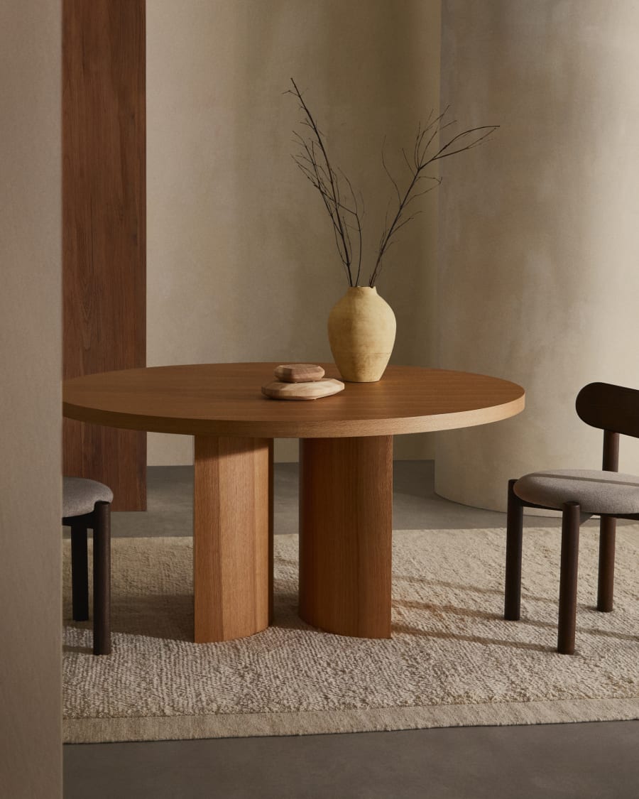 Japandi Round Light Wood Table