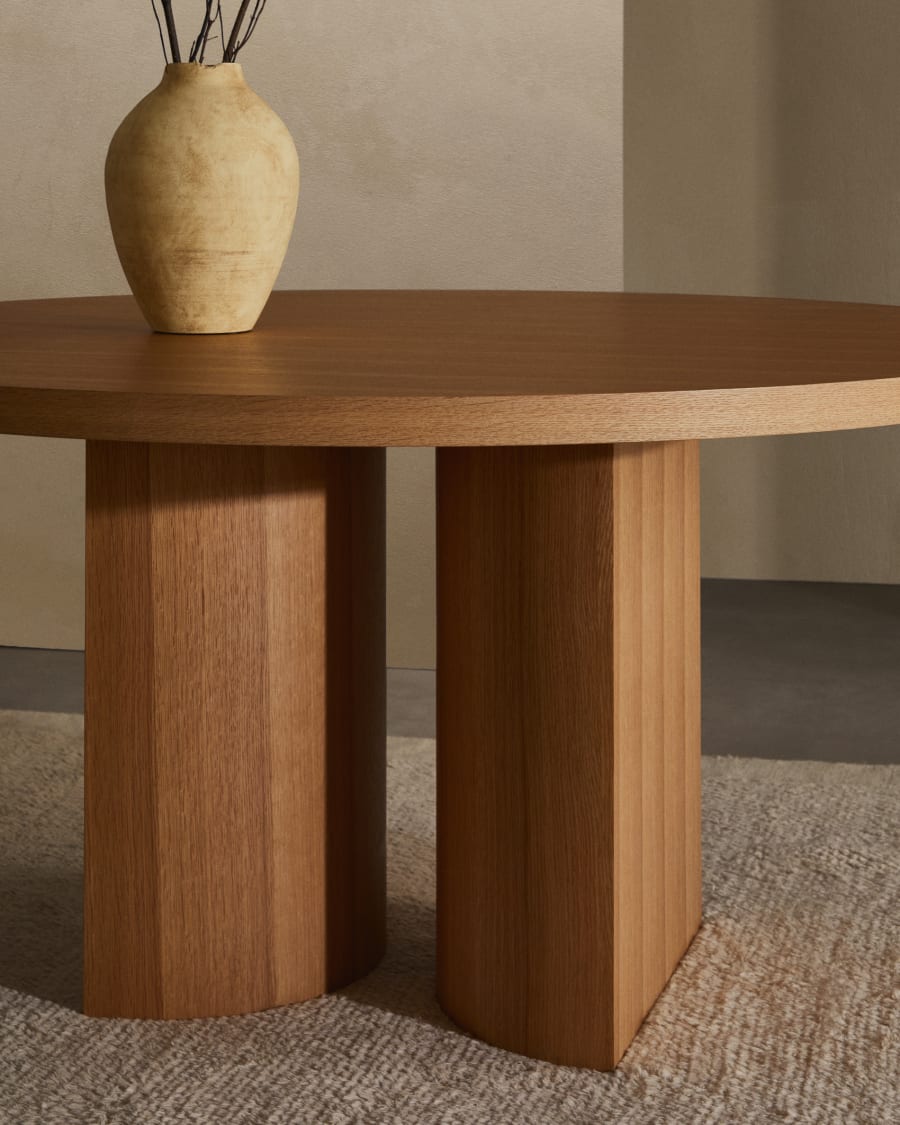 Japandi Round Light Wood Table