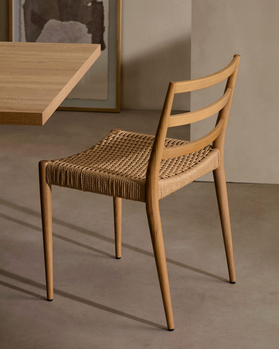 Japandi Wood and Rope Chair