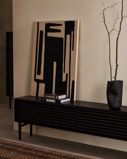 Black Japandi TV Stand