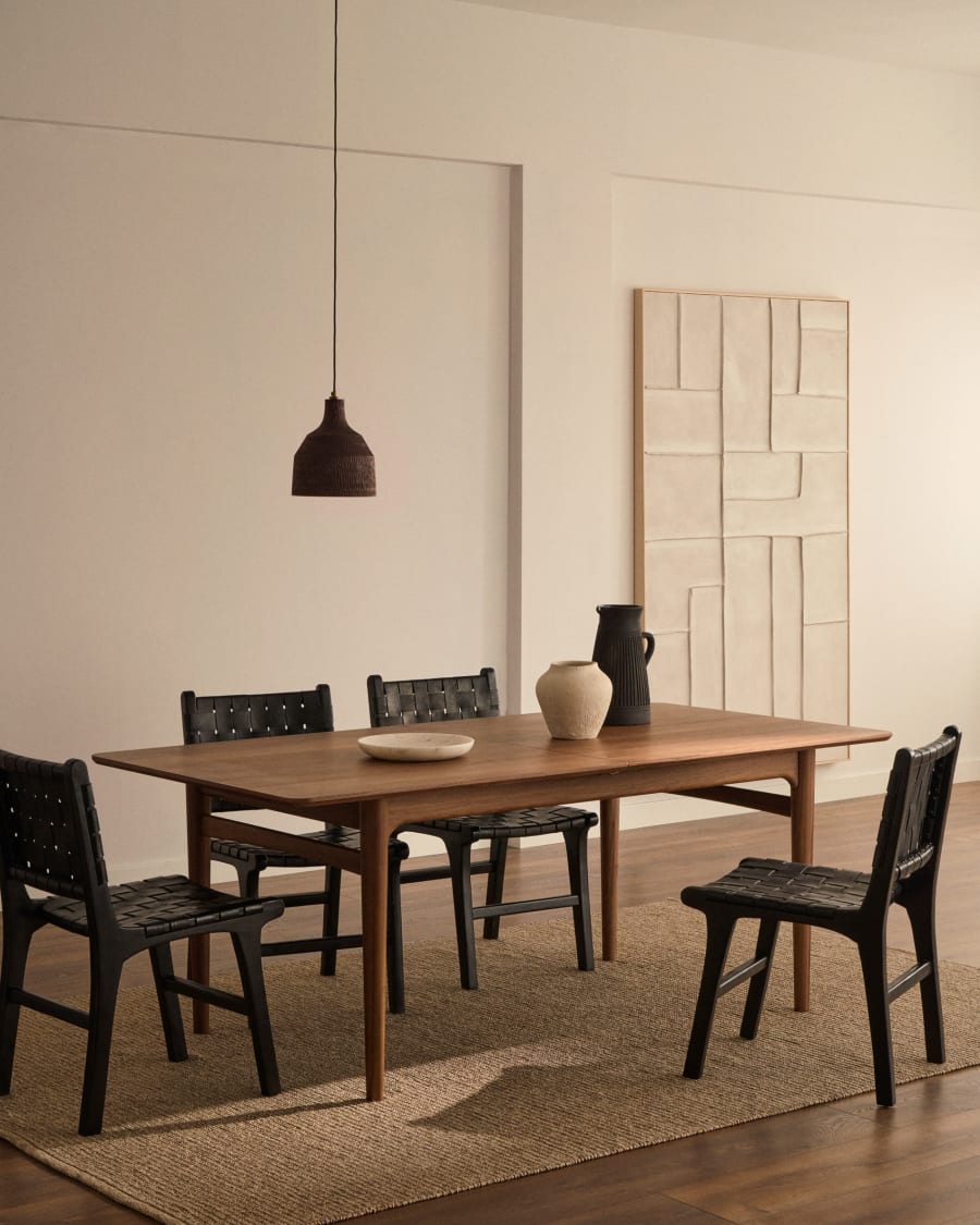 Walnut Japandi Extendable Table