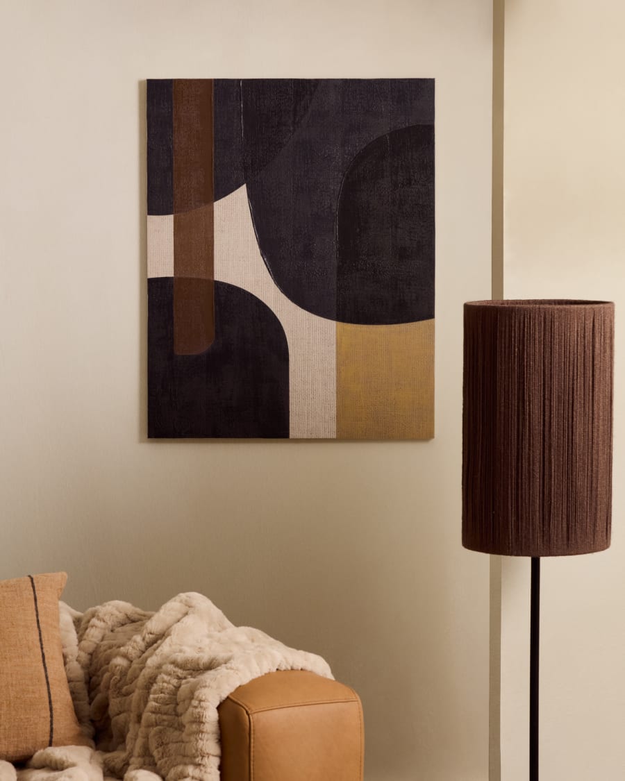 Brown Abstract Japandi Canvas