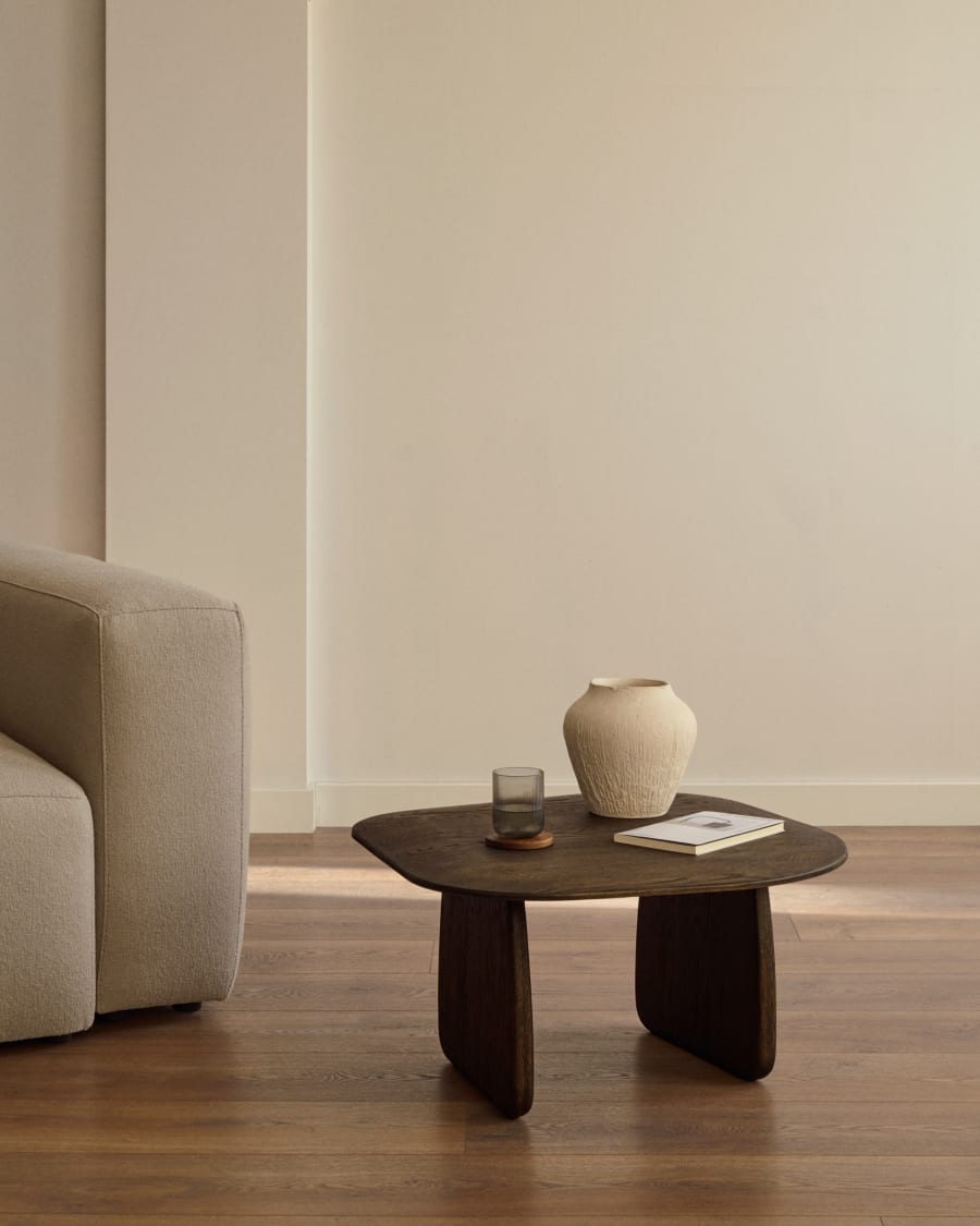 Dark Wood Japandi Side Table