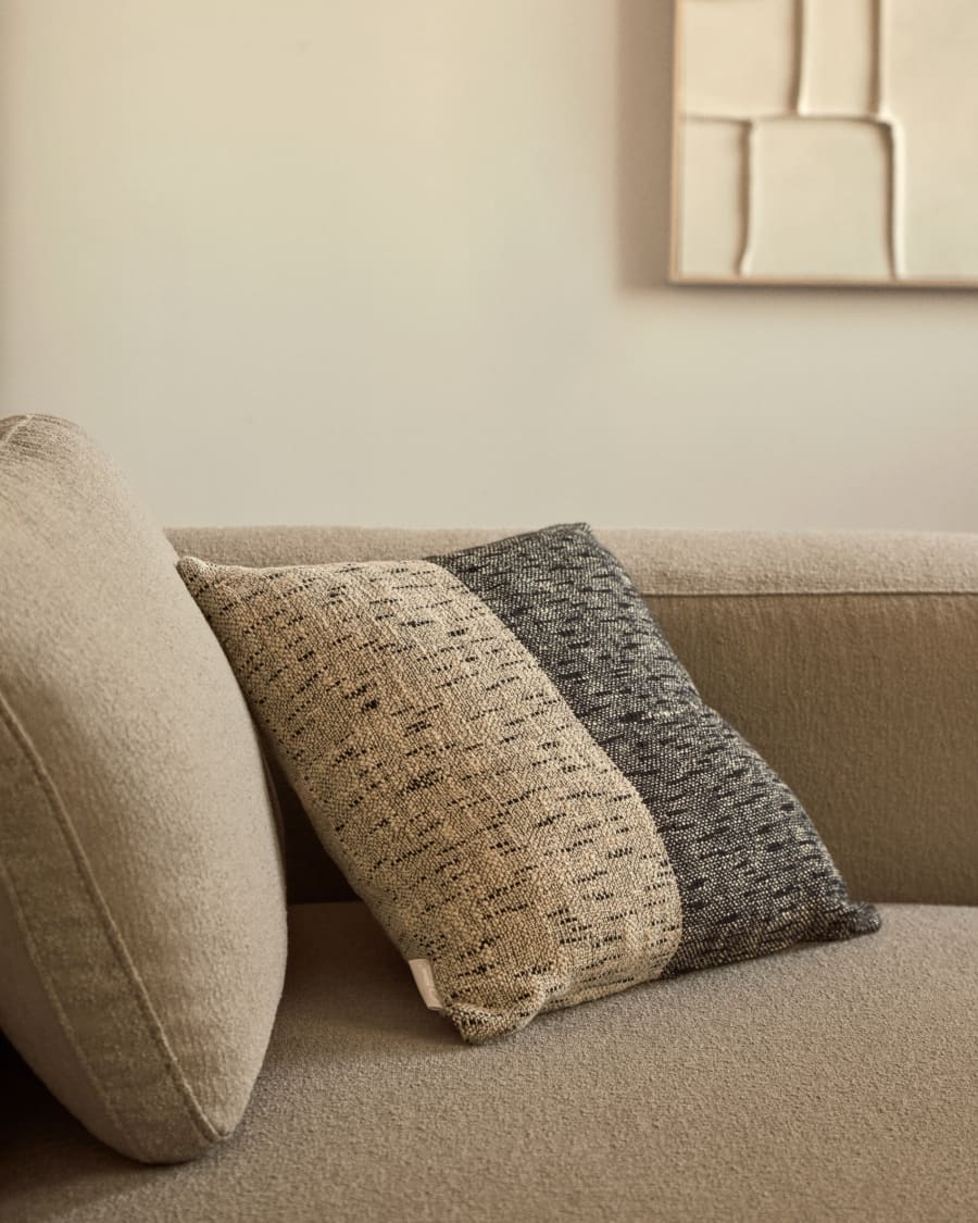 Grey Cotton Japandi Cushion Cover