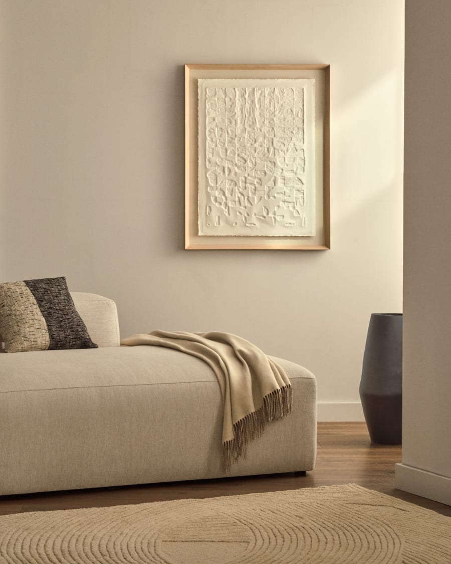 White Papier Mâché Japandi Canvas