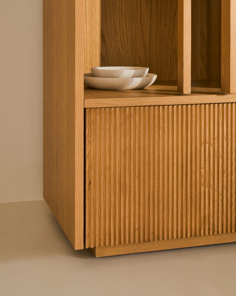 Japandi Wood & Glass Display Cabinet