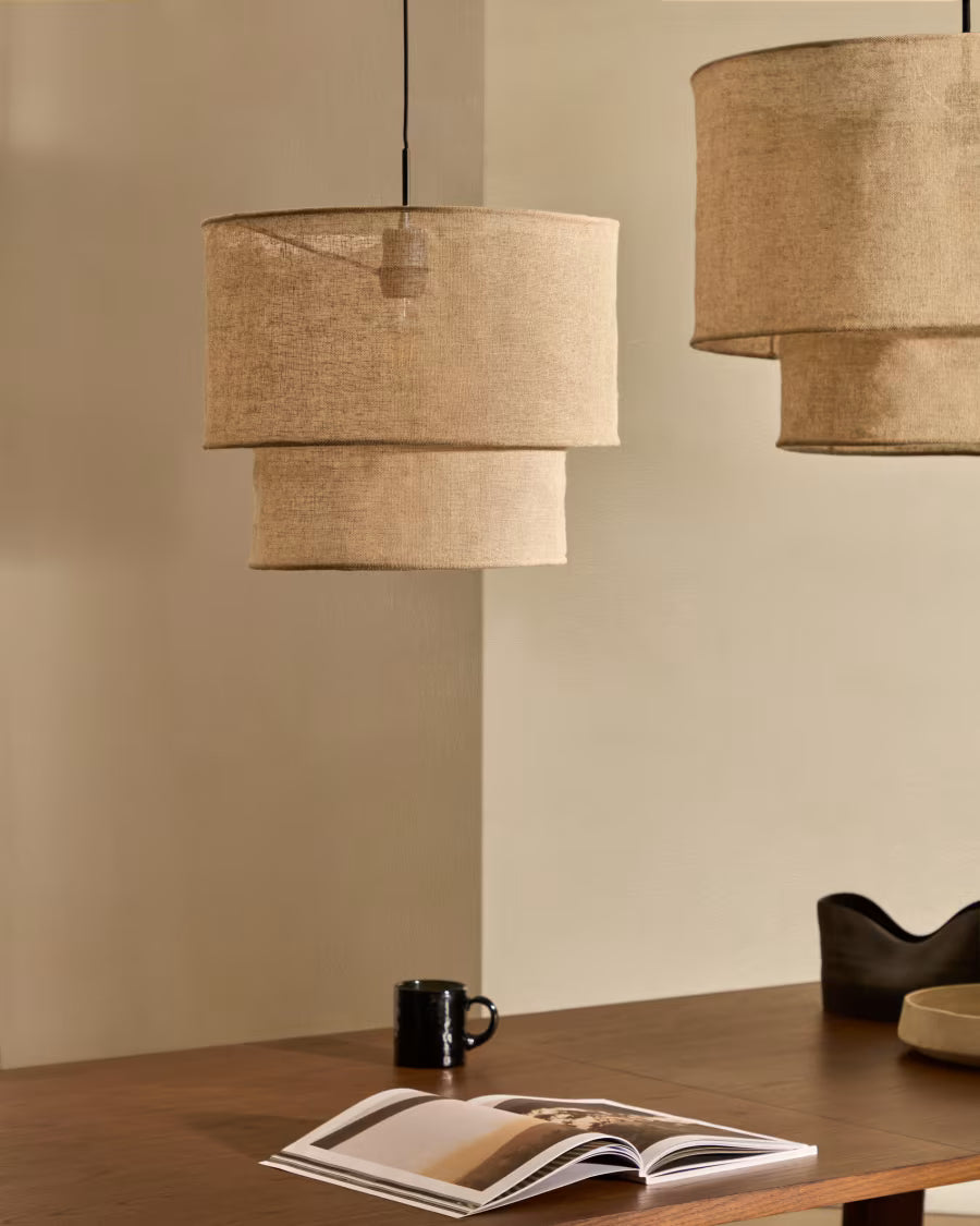 Japandi Linen Pendant Light