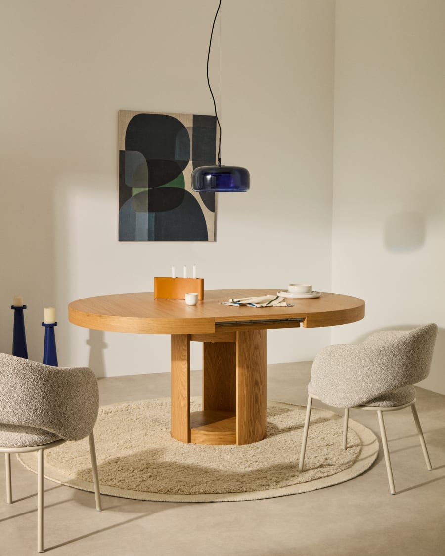 Japandi Round Extendable Table
