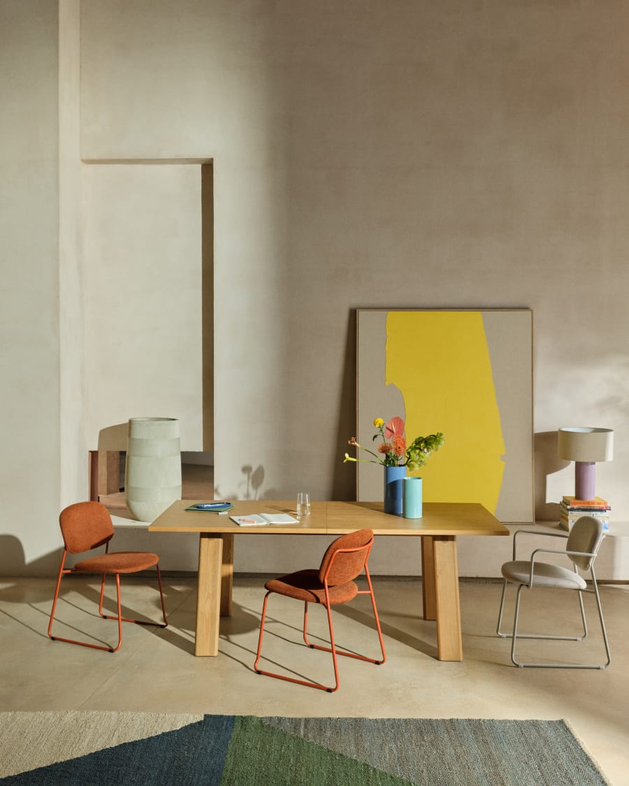 Light Wood Japandi Extendable Table