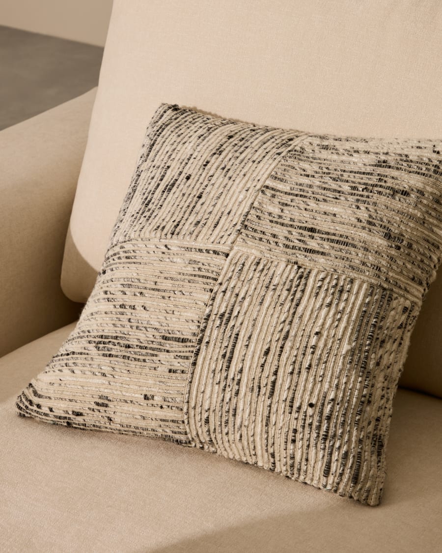 Beige & Black Japandi Cushion Cover
