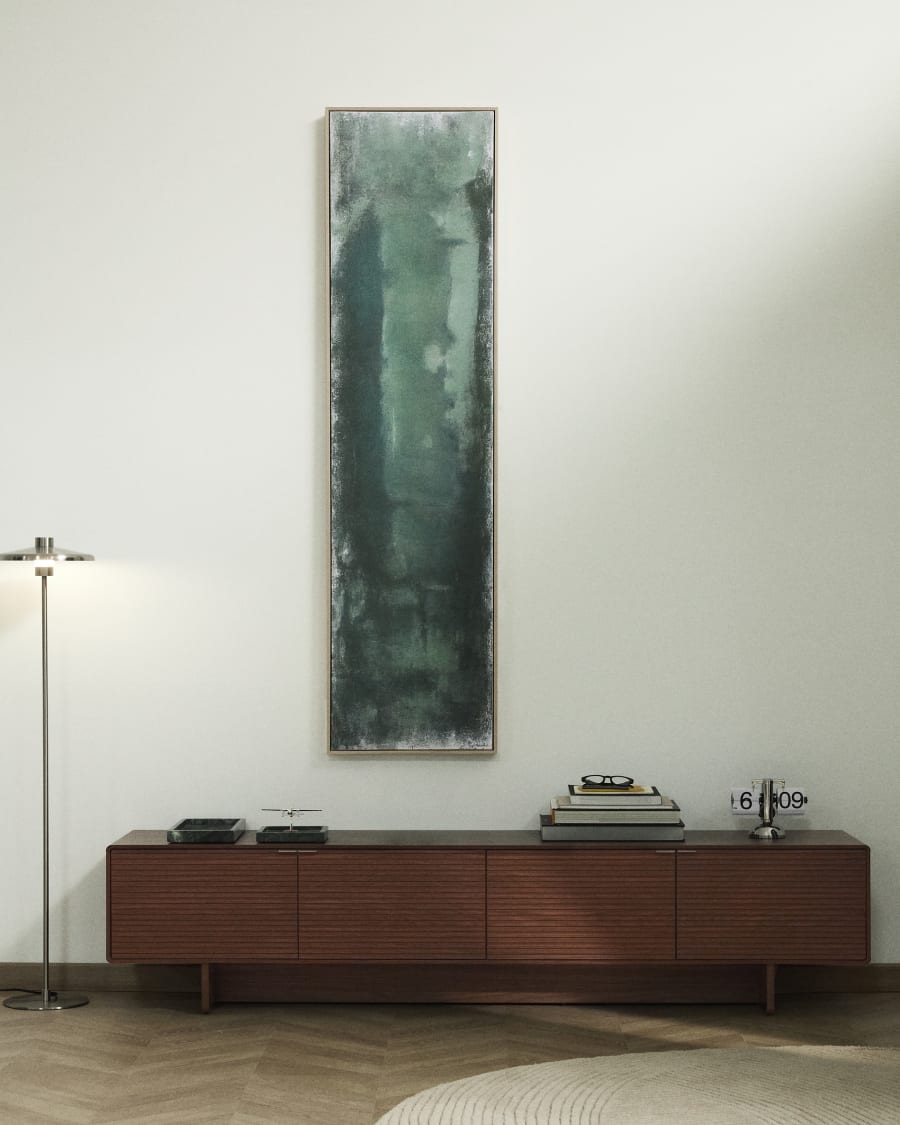 Walnut Veneer Japandi TV Stand