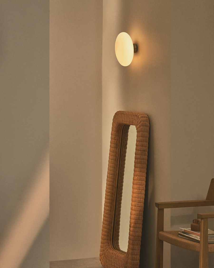 Smoked Glass Japandi Wall Lamp