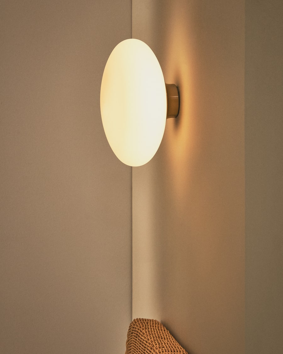 Smoked Glass Japandi Wall Lamp