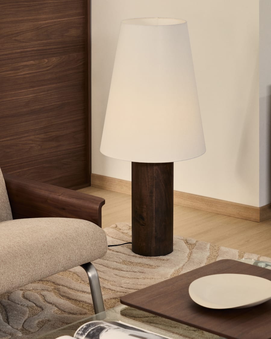 Dark Wood Japandi Floor Lamp