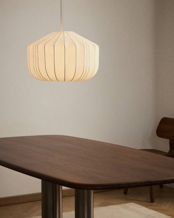 White Japandi Hanging Lamp