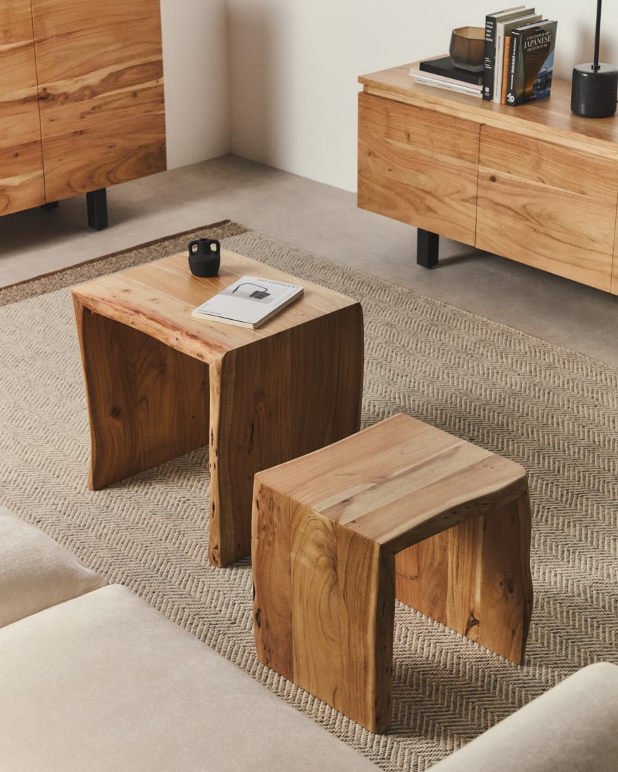 Japandi Nesting Side Tables Set