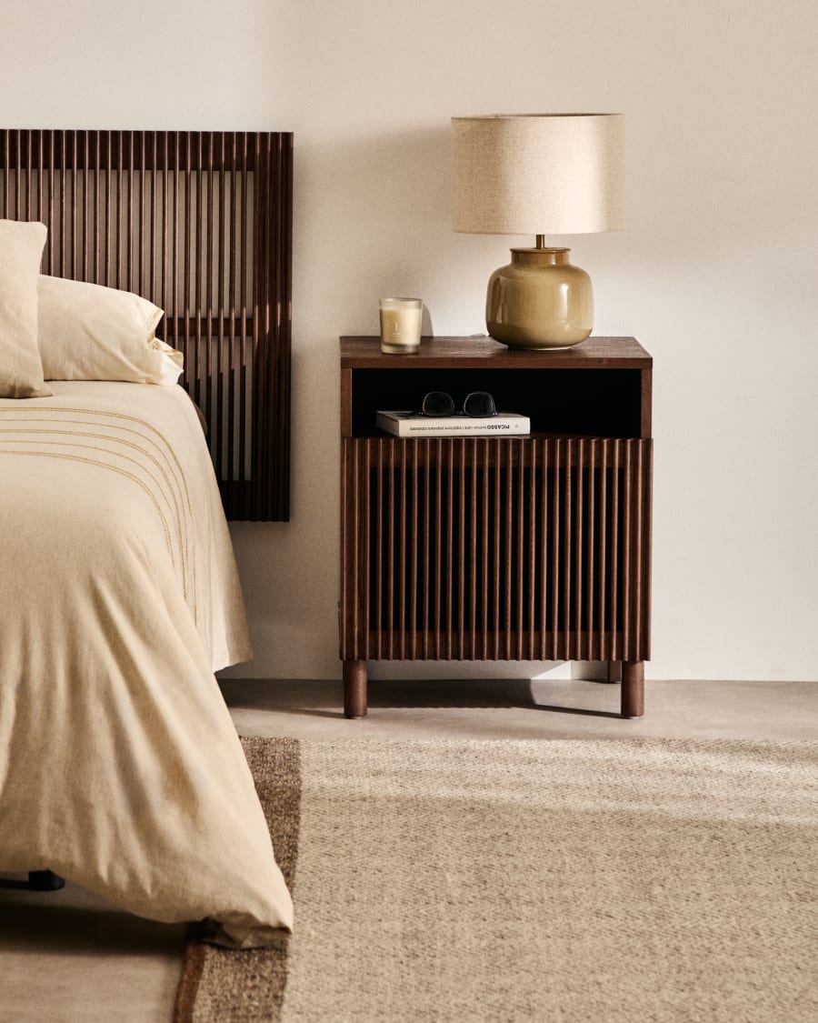 Japandi Walnut Nightstand
