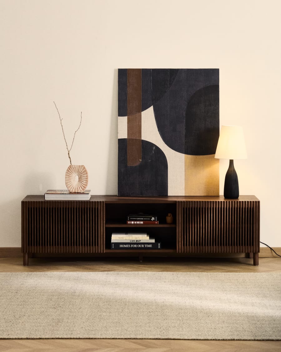 Japandi Fluted TV Stand