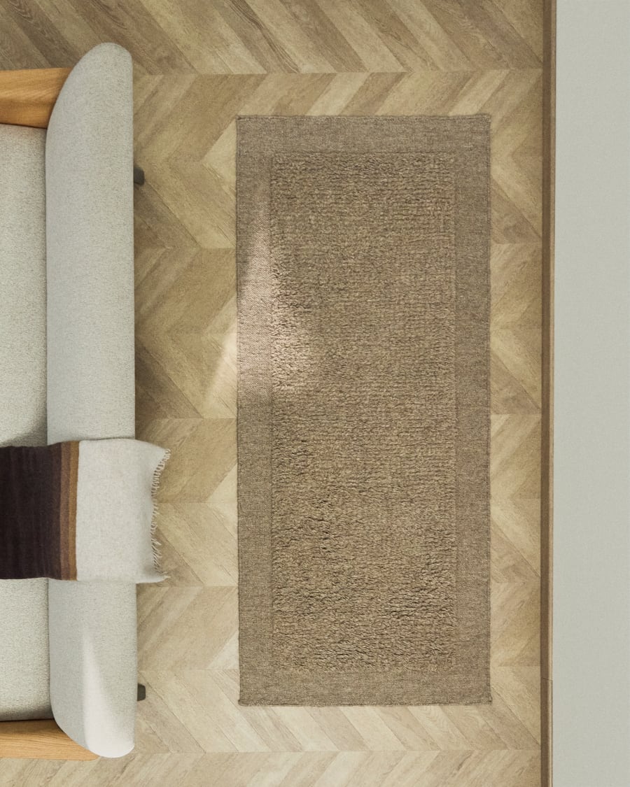 Beige Japandi Runner Rug